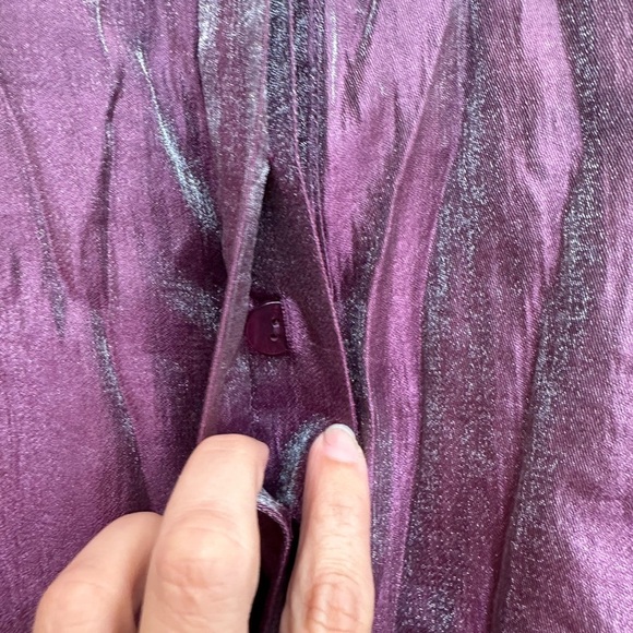 Vintage Simonton Says Purple Mauve Metallic Shimmer Gorgeous Blouse Plus Size 1X - Picture 6 of 11